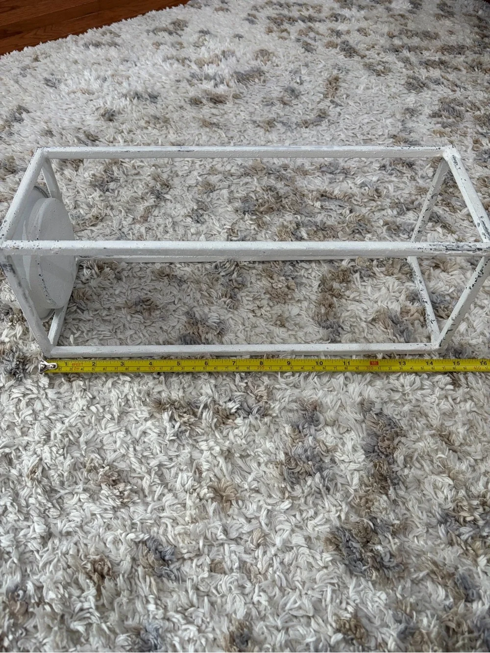 White Metal Plant Stand with Rustic Finish*